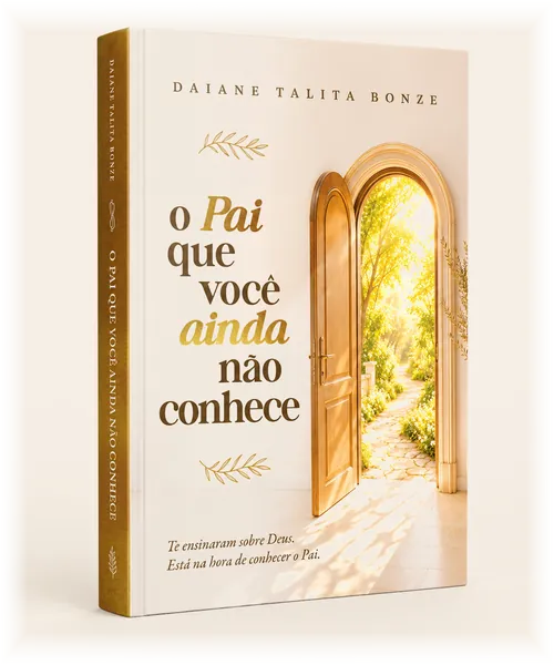 O livro O Pai Que Você Ainda Não Conhece, de Daiane Talita Bonze, visto em perspectiva.